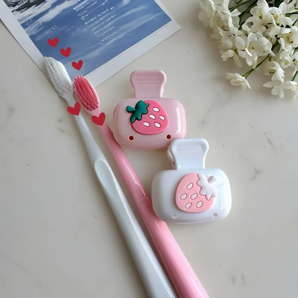 Ventilation Design Toothbrush Clip Waterproof Cherry Pattern Toothbrush Protective Cover Dustproof Toothbrush Holder