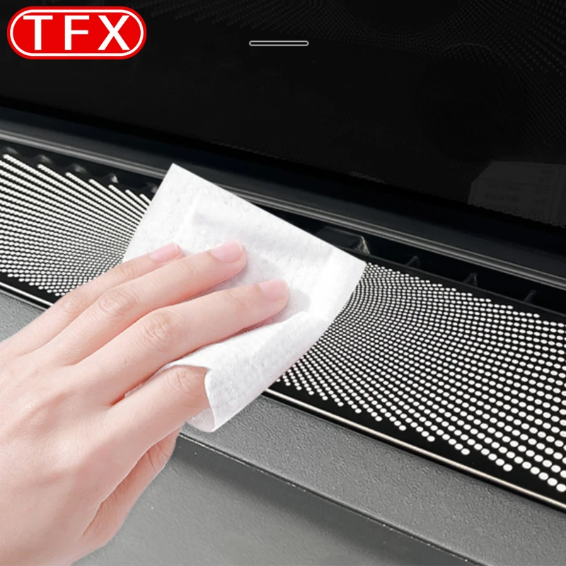 Untuk Chery ICAR 03T Aksesori Mobil, instrumen penata penutup Panel klakson bingkai dekoratif penutup Speaker baja tahan karat