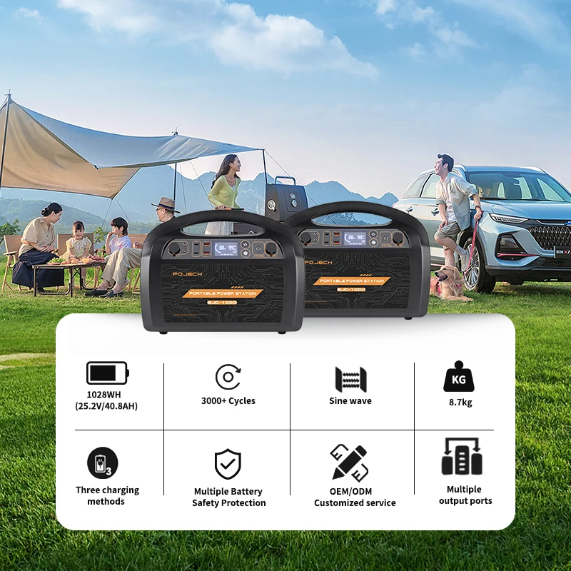 رحلة التخييم في الهواء الطلق البطارية الشمسية إمدادات الطاقة في حالات الطوارئ 330 واط 500 واط 1000 واط محطة الطاقة المحمولة لوحة طاقة شمسية #5