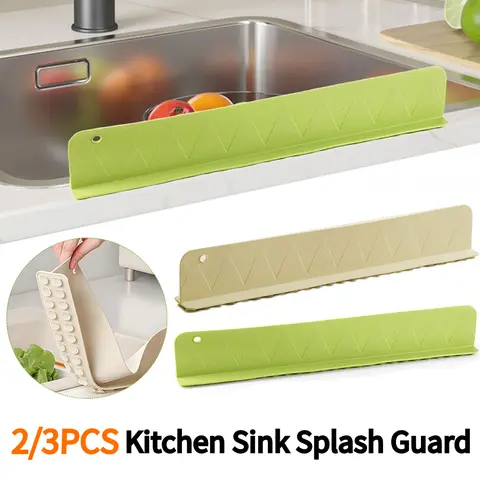 2/3 पीस सिलिकॉन सिंक स्प्लैश गार्ड सक्शन कप के साथ सिंक बैफल स्प्लैश गार्ड स्प्लैश प्रोटेक्टर किचन आइलैंड और बाथरूम के लिए 10 best sales सिंक स्प्लैश गार्ड - №1