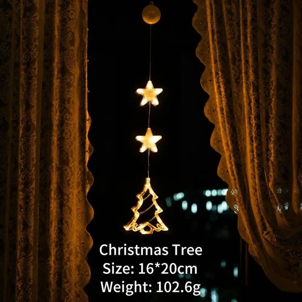 Acrylic LED Suction Cup Lights Elk/Snowflake/Bell/Snowman Suction Cup Mount Christmas Hanging Light Christmas Window Lights