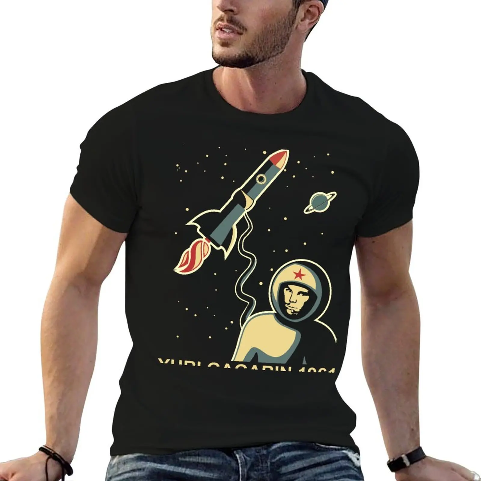 

Gagarin T-Shirt black cotton t-shirt plain for man package t shirt for man 100 percent cotton t shirt man plain T-shirt