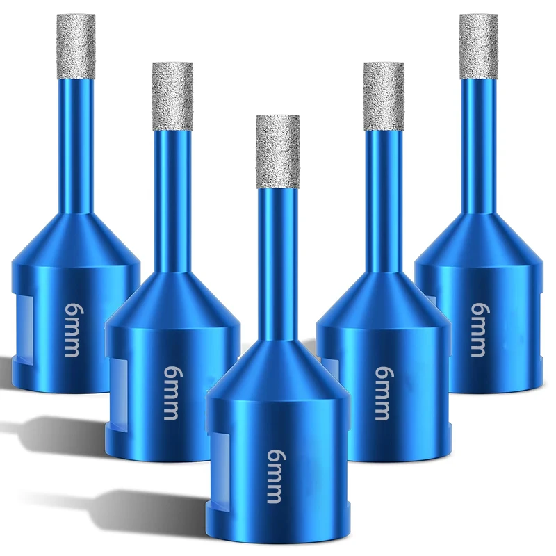 

Набор алмазных сверл 6 мм (20/15/10/6/5/3/2 шт.) для сухого сверления стекла, плитки и бетона