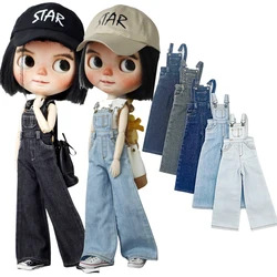 For Blythe Doll Clothes Strap Jeans for Ob24 Ob22 Azone Dolls Outfit Pants