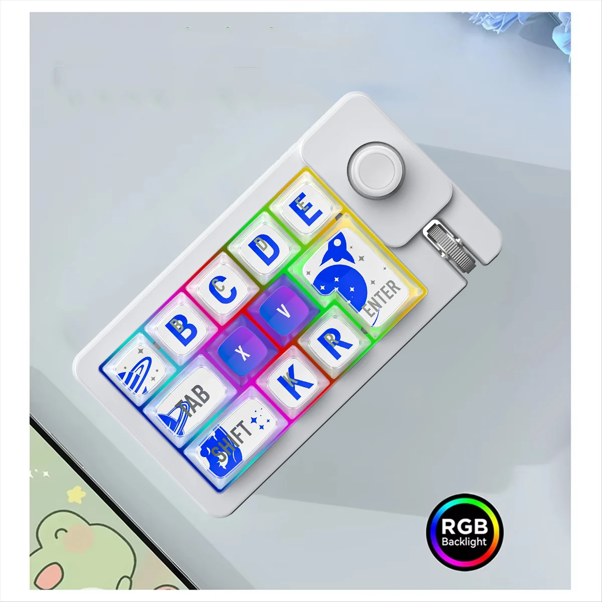 Tastiera meccanica macro programmabile a 12 tasti Tastiera wireless Bluetooth tri-modale Mini tastiera da gioco con luce RGB per PC portatile