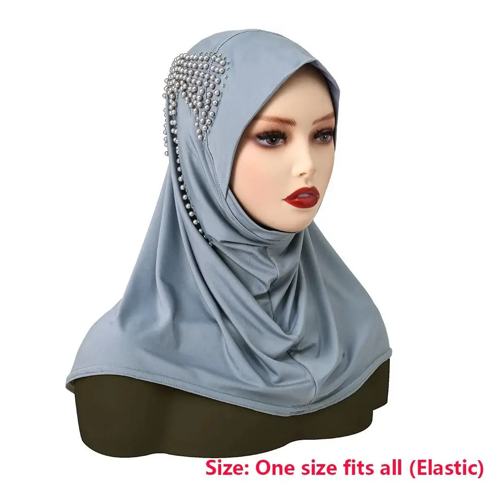 Hijab instantáneo de LICRA de cobertura completa, bufanda interior transpirable elástica de Color sólido, ropa islámica