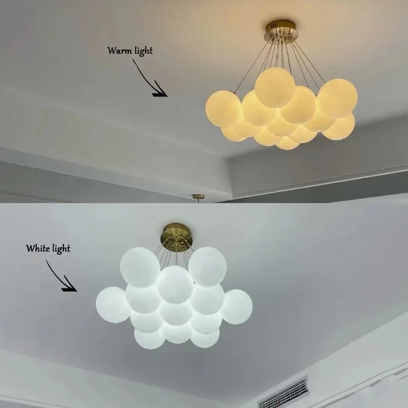 SANDYHA أنيق الشمال كرة فقاعات الثريا قلادة ضوء ماجيك فول سحابة تصميم لغرفة الطعام غرفة المعيشة المنزل الأنيق