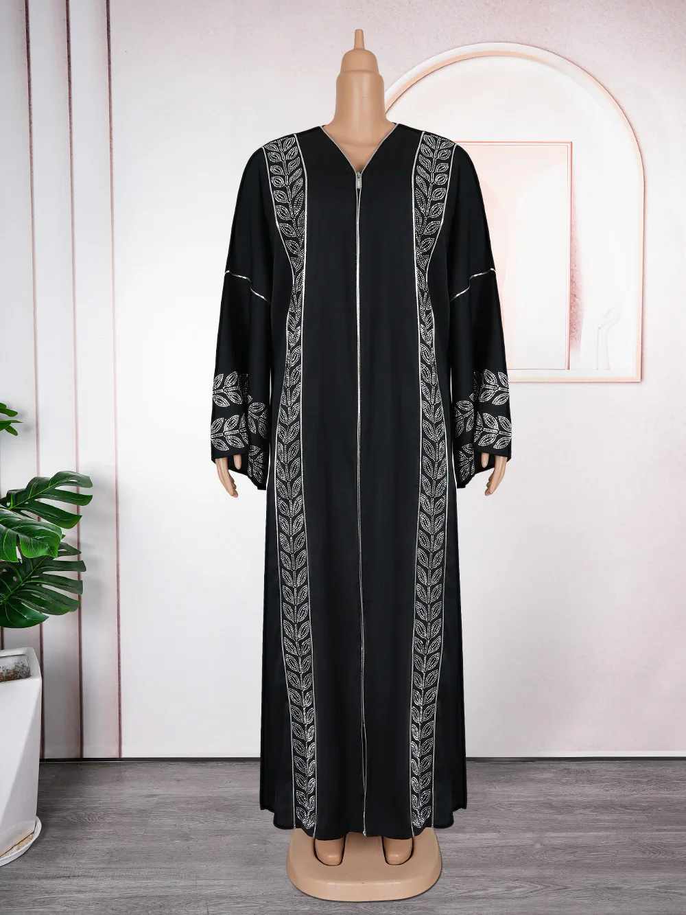 robes-africaines-pour-femmes-avec-diamants-ankara-dashiki-robe-a-fermeture-Eclair-sur-le-devant-foulard-abaya-de-dubai-dashiki-turc-caftan-marocain