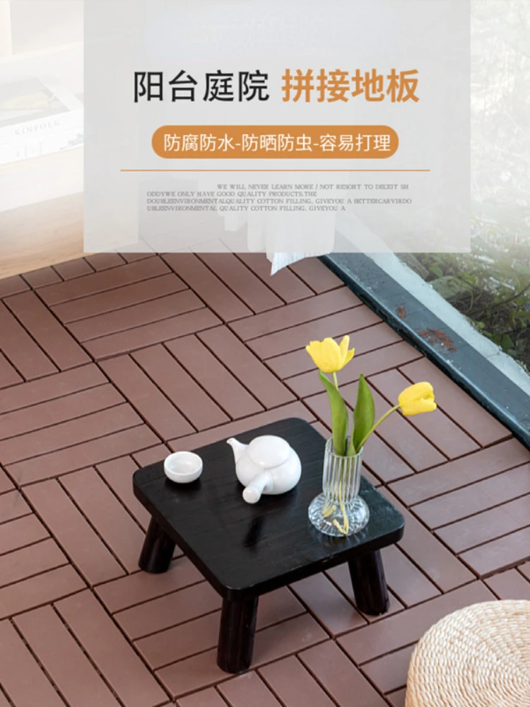 PVC Outdoor Floor Waterproof Wood Plastic Outdoor Outdoor Terrace Bathroom Garden Courtyard Balcony Plastic Buckle Floor