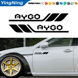 2pcs Car Small Sticker For Toyota AYGO Vinyl Car Body Creative Car Fender Reflective Leaf Door Decal Sticker Auto Accessories