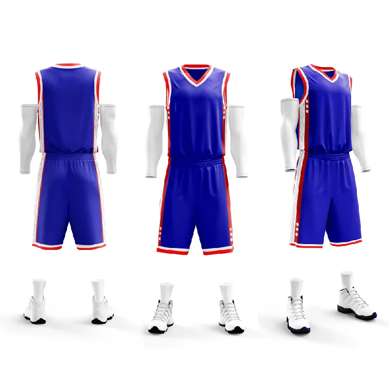 Family Parents Children Casual Basketball Set V Neck Top and Short with Side Pockets for Training Match Quick Dry Sports Clothes