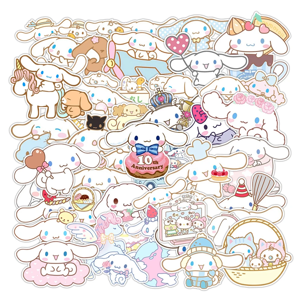 

40pcs Kawaii Sanrio Cinnamoroll Stickers Funny Cartoon Decal for Kid DIY Stationery Helmet Diary Car Cute Anime Sticker Graffiti