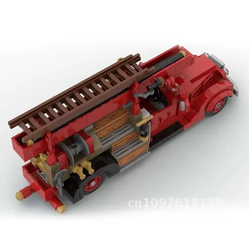 도시 자동차 모델 Moc 빌딩 벽돌 빈티지 조립-V8-85 자동차 블록 1937 DIY 트럭 선물 화재 기술 세트 크리스마스 장난감
