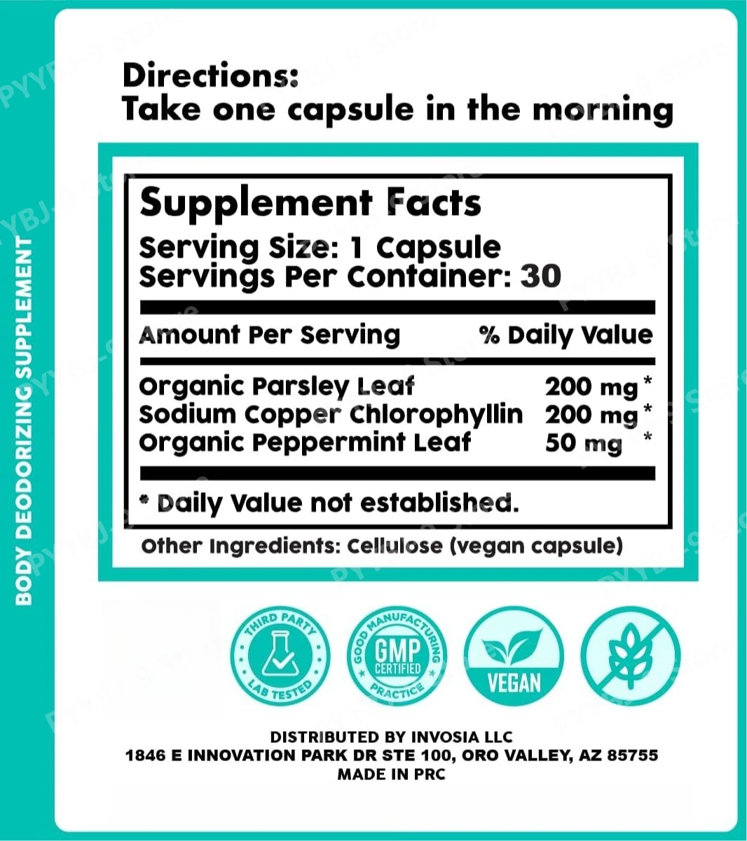 Natural Internal Deodorizing Formula with Chlorophyll, Organic Parsley and Peppermint To Help Maintain All‑Day Freshness