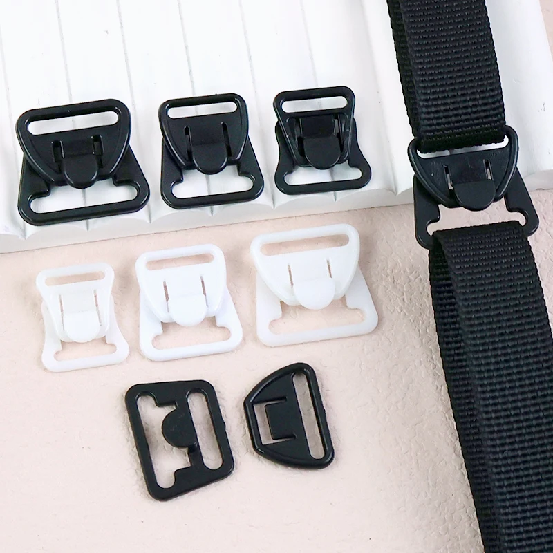 

30-100Sets 12/14/18/20mm Bra Plastic Buckles for Sewing Underwear Strap Adjust Snap Hook Bikini Swimsuit Decorative Buckle Clips