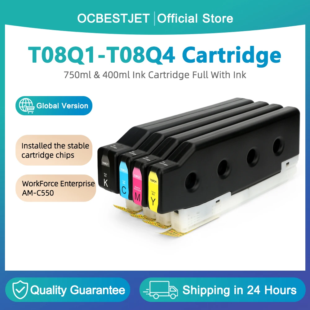 

Для Epson T08Q полный картридж T08Q1 T08Q2 T08Q3 T08Q4 WorkForce Enterprise AM-C550 принтер полный с пигментными чернилами