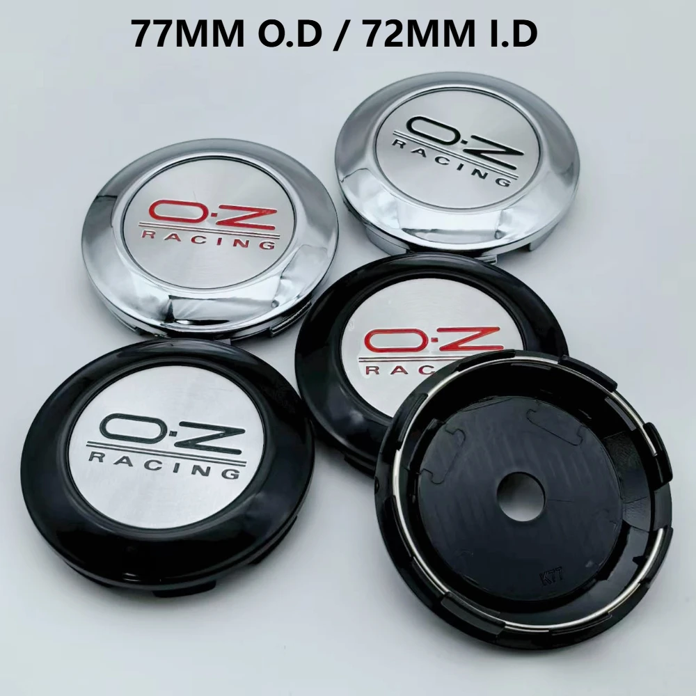 

4pcs 77mm ( 72mm I.D) O.Z OZ Racing LOGO Badge Car Wheel Center Caps Accessories for Wheels Hub Rim Hubcaps Centre Cover Replace