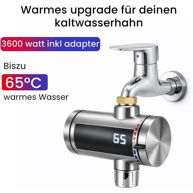 YCOC-Electric Universal Instantaneous Water Heater - Compact Instant Hot Water Outdoor Tap For Outdoor Garden,Garage, Eu Plug