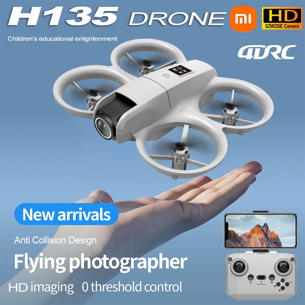 H135 Drone With 4K Dual Camera Wifi Optical Flow And Obstacle Avoidance FPV Drones For Aerial Photography RC Quadcopter Boy Toys