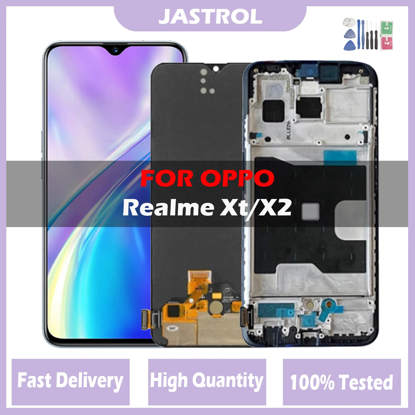 

6.4" Original AMOLED / TFT LCD For Oppo Realme X2 Realme XT LCD DIsplay Touch Screen Digitizer Assembly Replacement With Frame