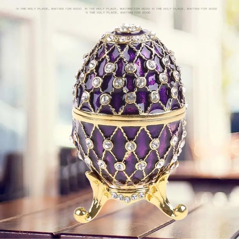 

Jewelry Box with Base Enameled Trinket Holder Easter Anniversary Gift for C