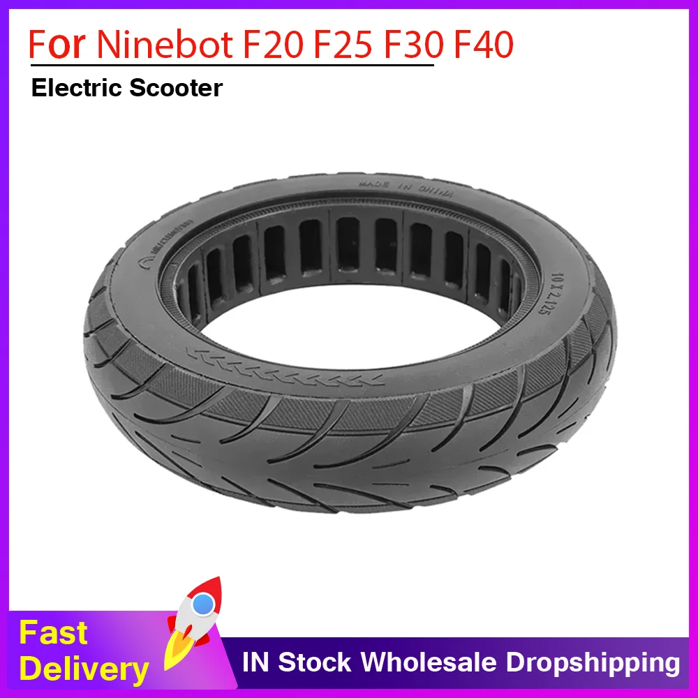 

Electric Scooter Tyre 10 Inch 10x2.125 Solid Rubber Tire Tubeless Thickened Explosion-Proof for Segway Ninebot F20 F25 F30 F40