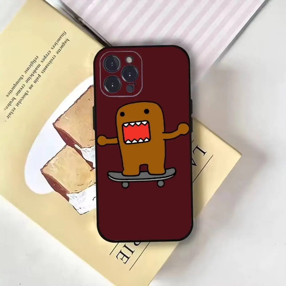 Bonito domo kun design de moda ins capa de telefone para iphone17,16,15,14,13,12,11 plus, pro max, capa preta macia