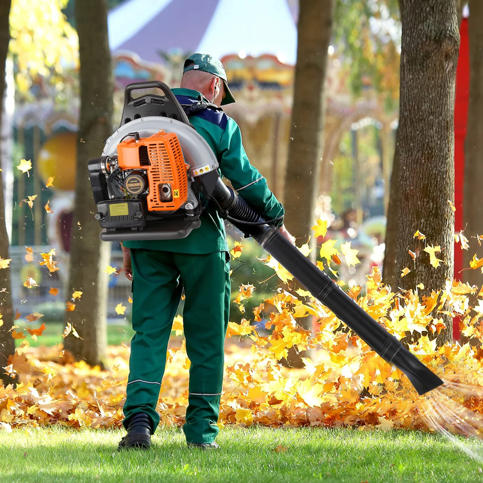 

65CC 2 Stroke Petrol Backpack Leaf Air-cooled Blower Commercial Garden Yard Tool 2.7 kw 6800r/min