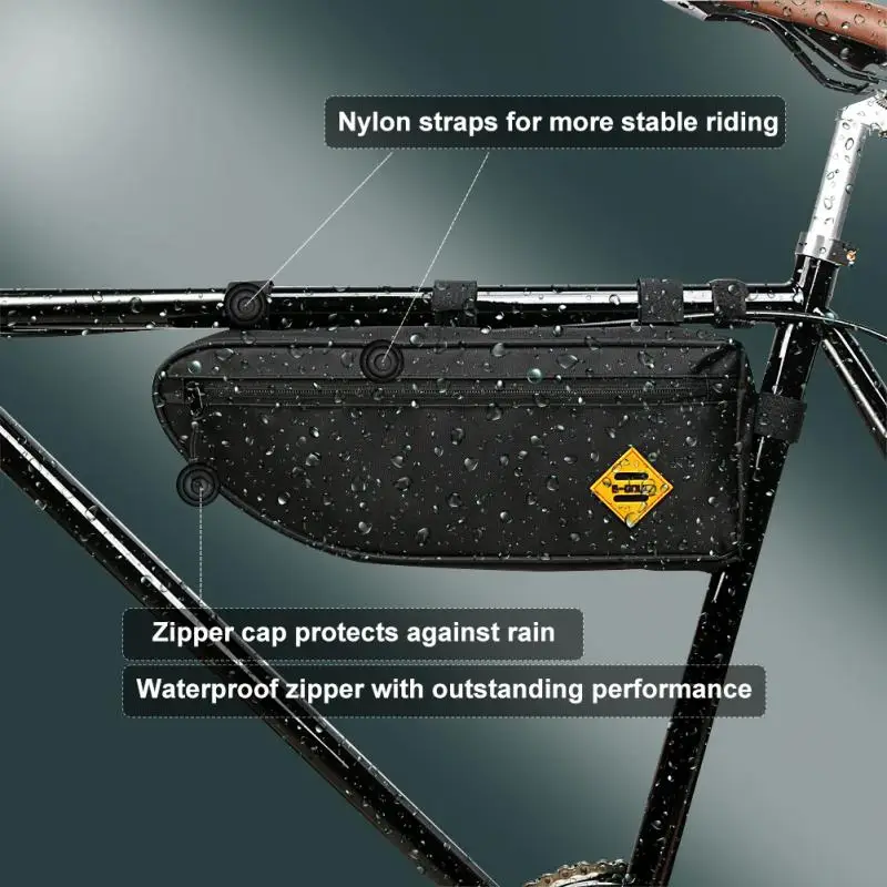 B-SOUL Bicycle Triangle Bag Waterproof MTB Bike Frame Front Tube Bag Large Capacity Cycling Pannier Packing Pouch Accessories