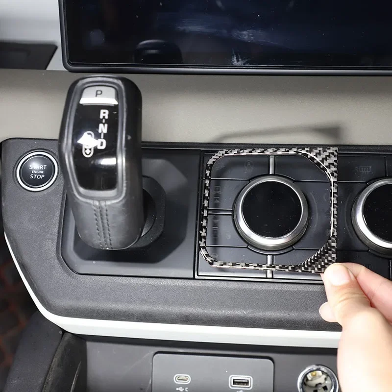 

For Land Rover Defender 90 110 130 2020-2024 Soft Carbon Fiber Car Gear Panel Frame Cover Trim Sticker Interior Car Accessories
