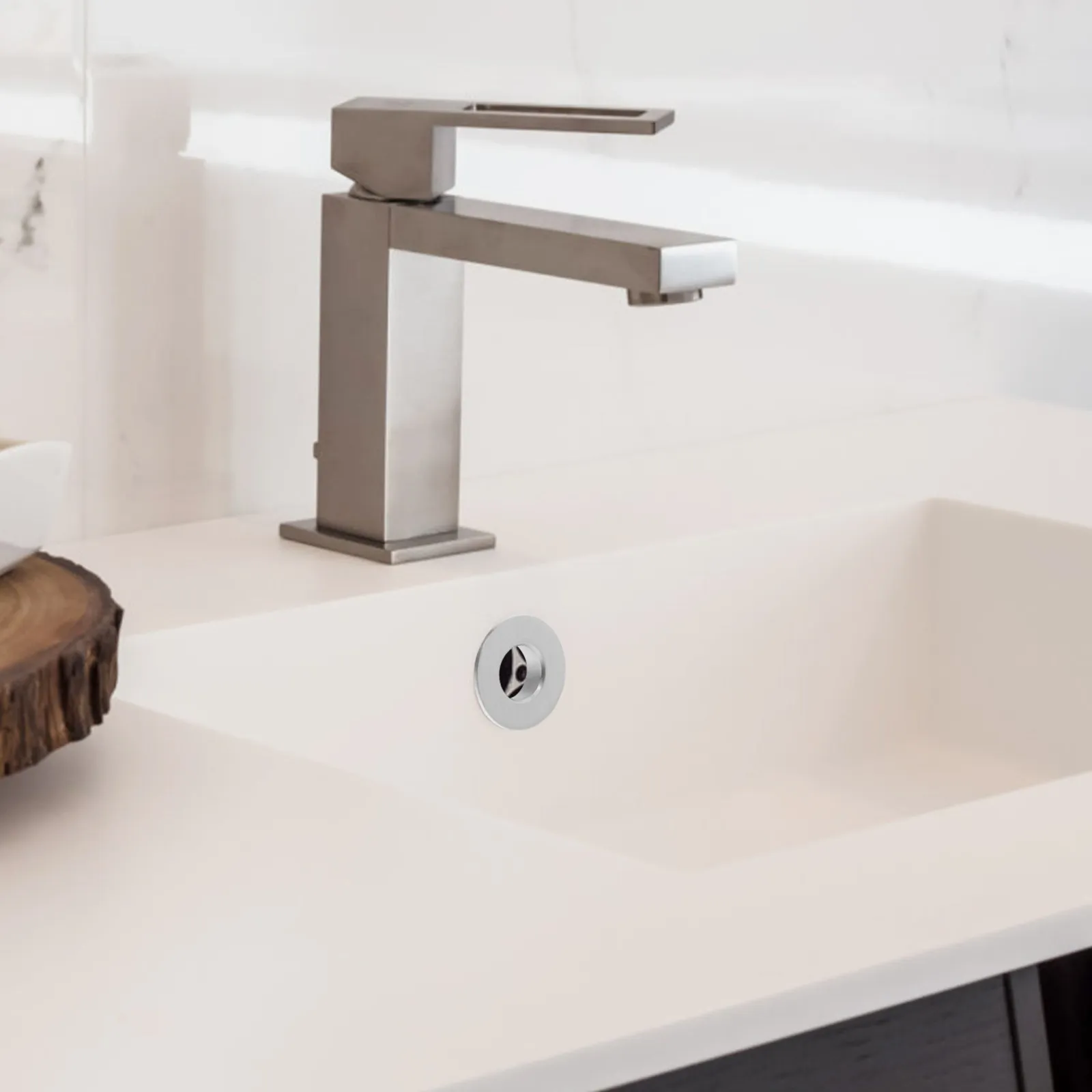

Basin Overflow Cover Ring Bathroom Sink Overflow Trim Ring Rust Resistant Easy Fit Decorative Sink Hole Cap for Kitchen Bath