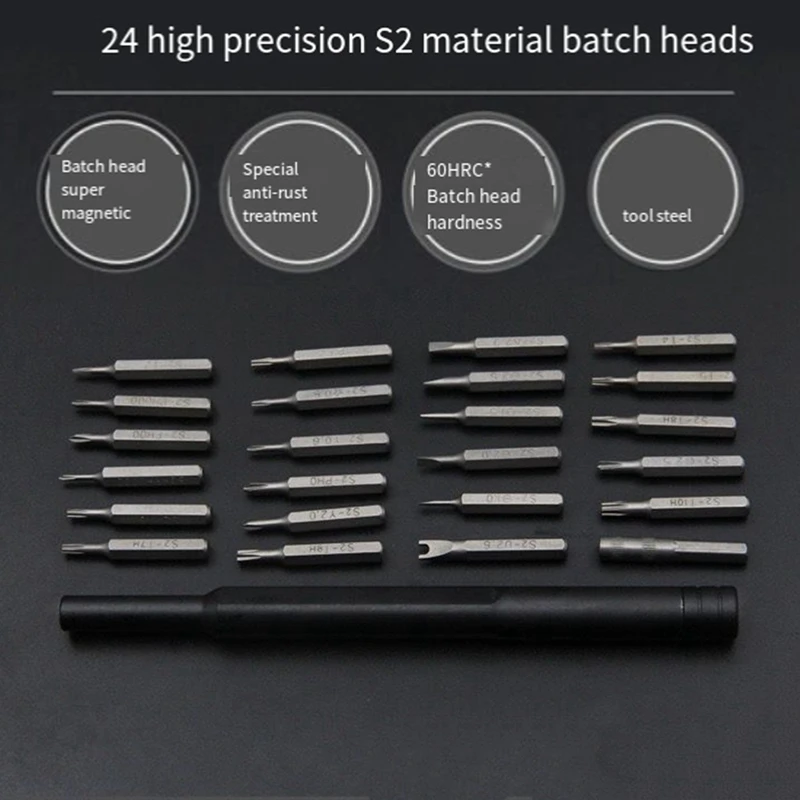 24 in 1 Schrauben dreher Set Mini Schrauben dreher Professional Kit Magnet S2 Stahl Schrauben dreher Bits Präzisions reparatur werkzeug einfach zu bedienen