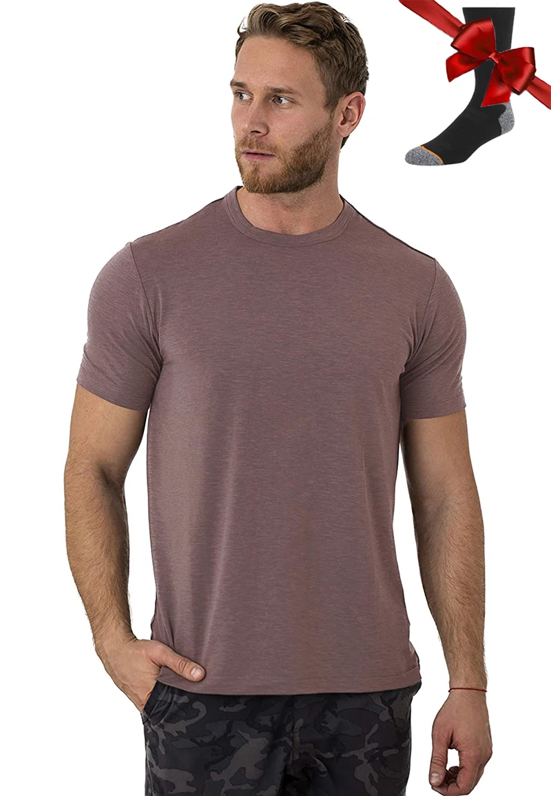 100% Superfine T Mens Base Layer Shirt Merino Wicking Breathable Quick Dry Anti-Odor +Merino Wool Socks