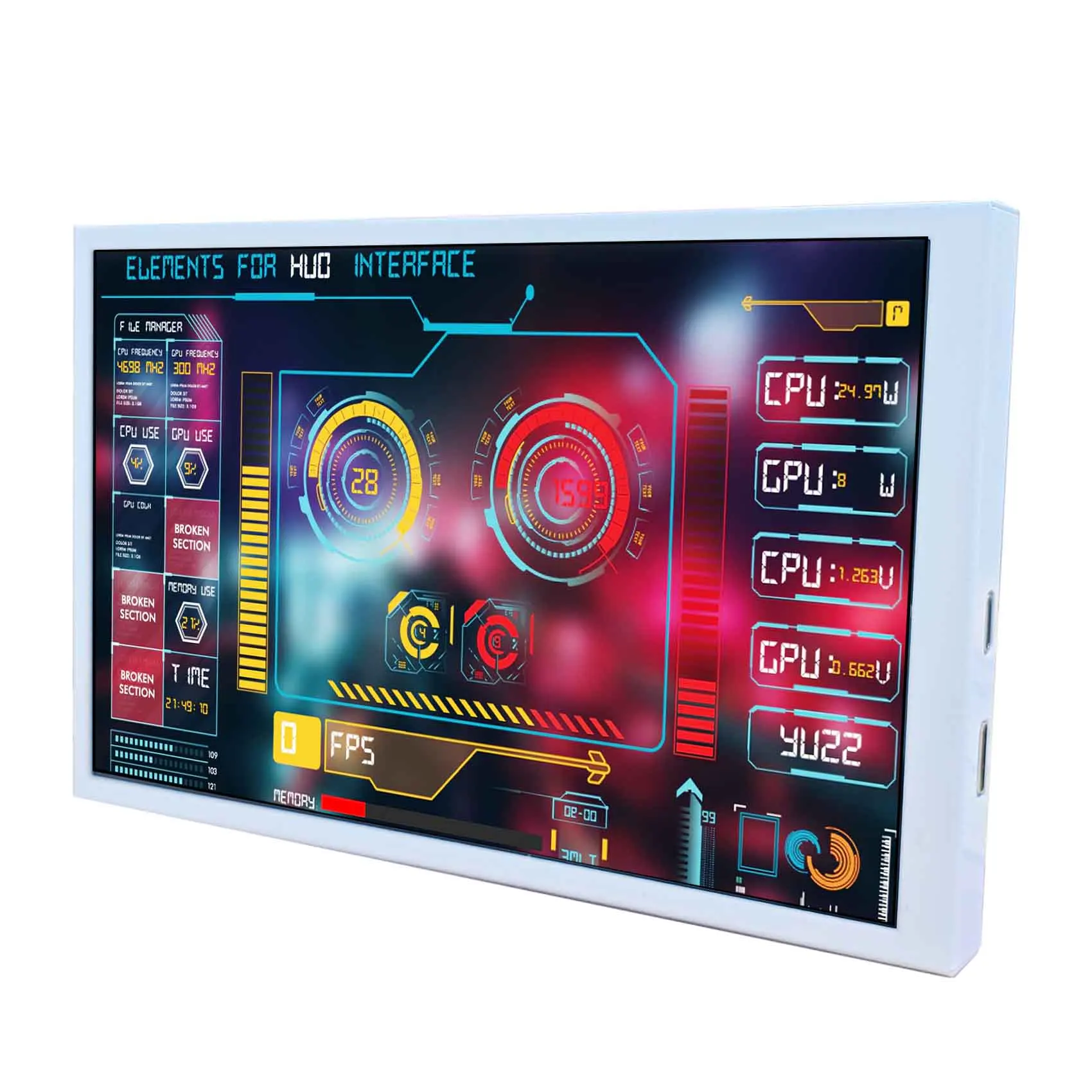 

8"1280x800 Secondary White LCD Monitor For PC Case Fan CPU GPU Secondary Monitor