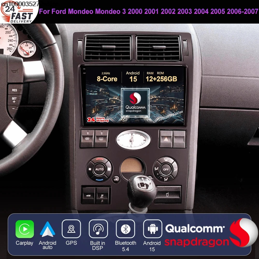Android 15 para Ford Mondeo Mondeo 3 2000 2001 2002 2003 2004 2005 2006-2007 BT Qualcomm DVD Radio de coche Autoradio GPS estéreo DSP
