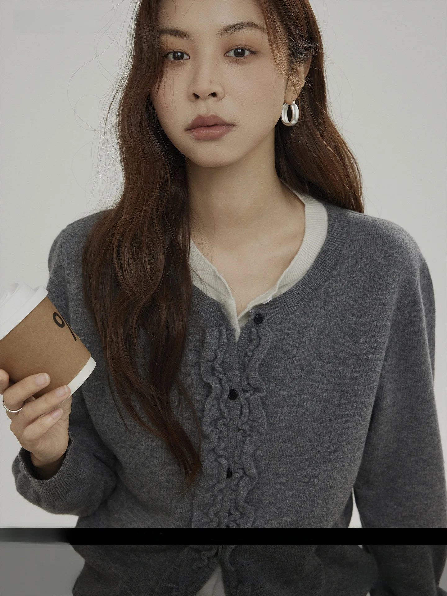 

Женский шерстяной вязаный кардиган Joli Choose с эффектом двухслойности, повседневный, осенне-зимний, с длинными рукавами и круглым вырезом