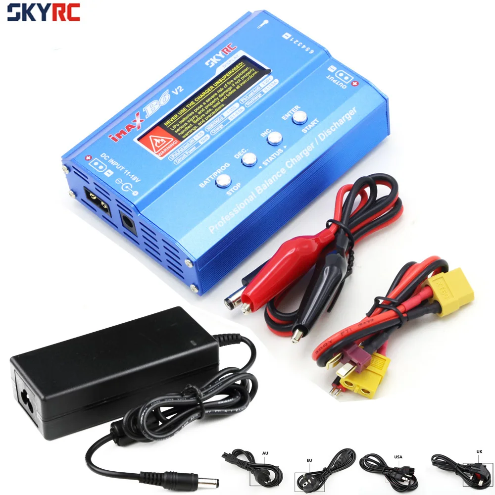 

SKYRC IMax B6 V2 Digital LCD Lipo NiMh 3S battery Balance Charger With AC POWER 12v 5A Adapter for Rc Car Drone Helicopter