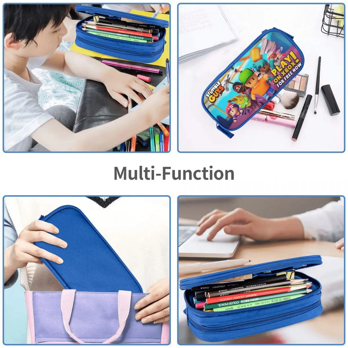 Gioco inciampa ragazzi cartone animato (3) astuccio scuola astucci doppio strato bambini Cool Large Pencil Pouch materiale scolastico