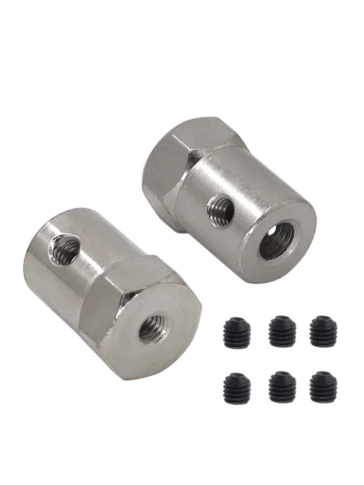 Accoppiatore esagonale in metallo Placcatura Connettore per pneumatici rigido 2/3/3.17/4/5/6/7/ Accoppiamento da 8 mm per decelerazione albero motore Robot Smart Car Wheel