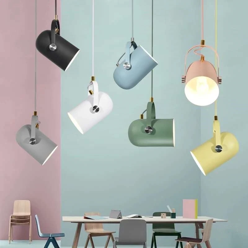 Nordic Modern Pendant Lights Colored Aluminum Hanglamp For Living Room Bedroom Dining Room Bar Decor Loft Luminaire Suspension