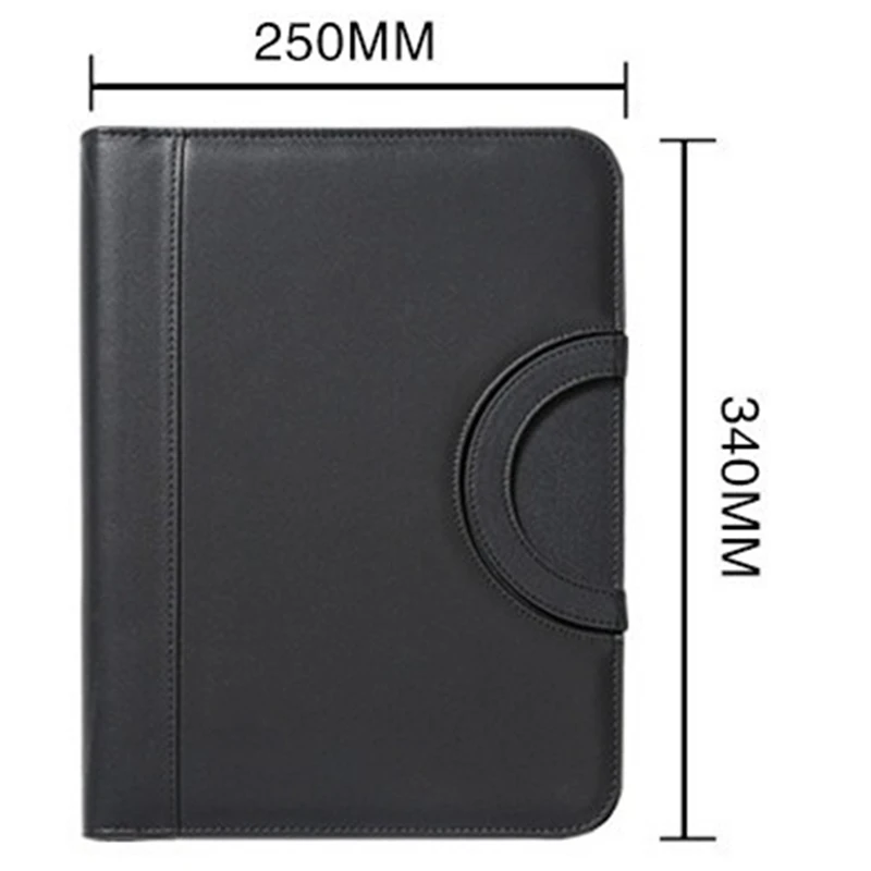 A4ซิปเครื่องคิดเลขแบบประสานการประชุมแฟ้มแฟ้มกระเป๋าเอกสารแท็บเล็ตแบบพกพา tas berkas มือจับวงกลม