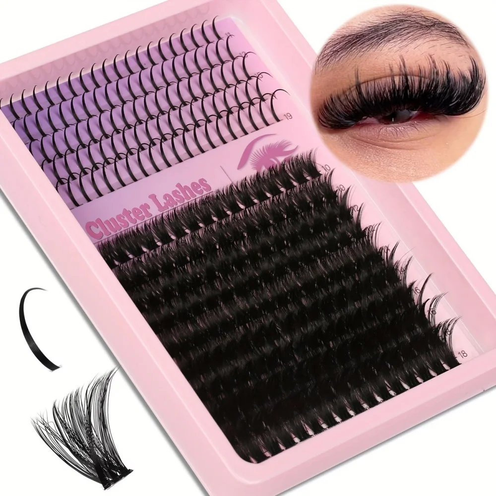 1 Box mit 100D Fairy Eyelash Cluster - Breite Wimpernbüschel im Manga-Stil & Ultra Dünne Wimpernbänder für DIY Wimpernverlängerung