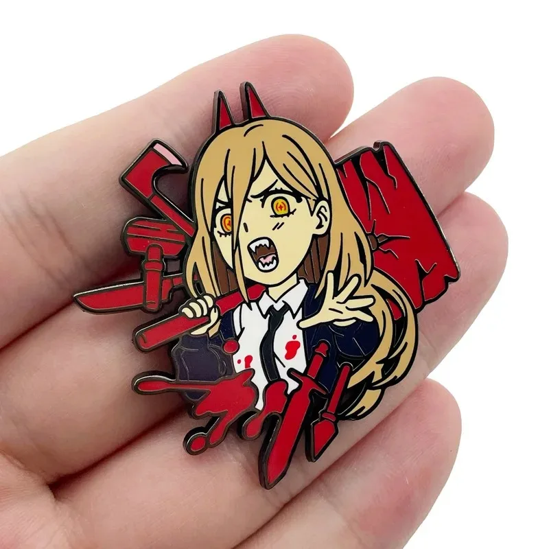 Anime Chainsaw Man Makima Power Enamel Pins Lapel Pins for Backpacks Brooch for Clothes Cool Briefcase Badges Jewelry Accessorie