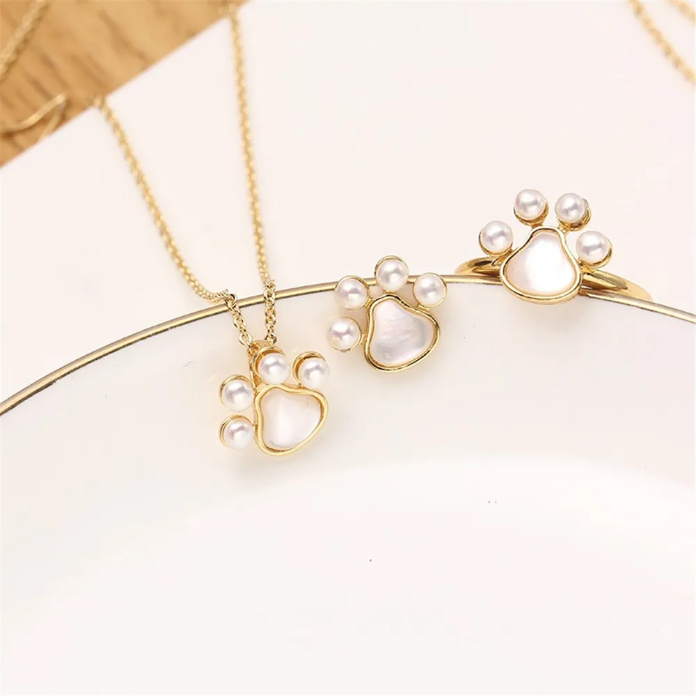 

18K Gold Plated Pearl Set Base, DIY Jewelry Making Supplies, Blank Pendant Ring Ear Stud Bases for Handmade Accessories No Pearl