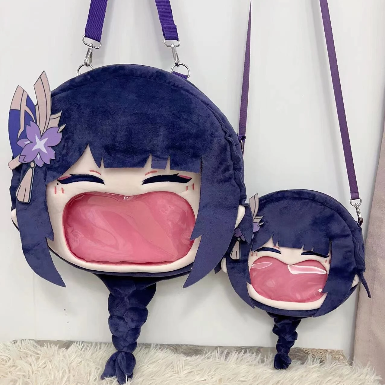 Genshin Impact Anime Cosplay Itabag Bag Kawaii Funny Big Mouth Lolita Girls Plush DIY Transparent Should Bags Backpack Gifts