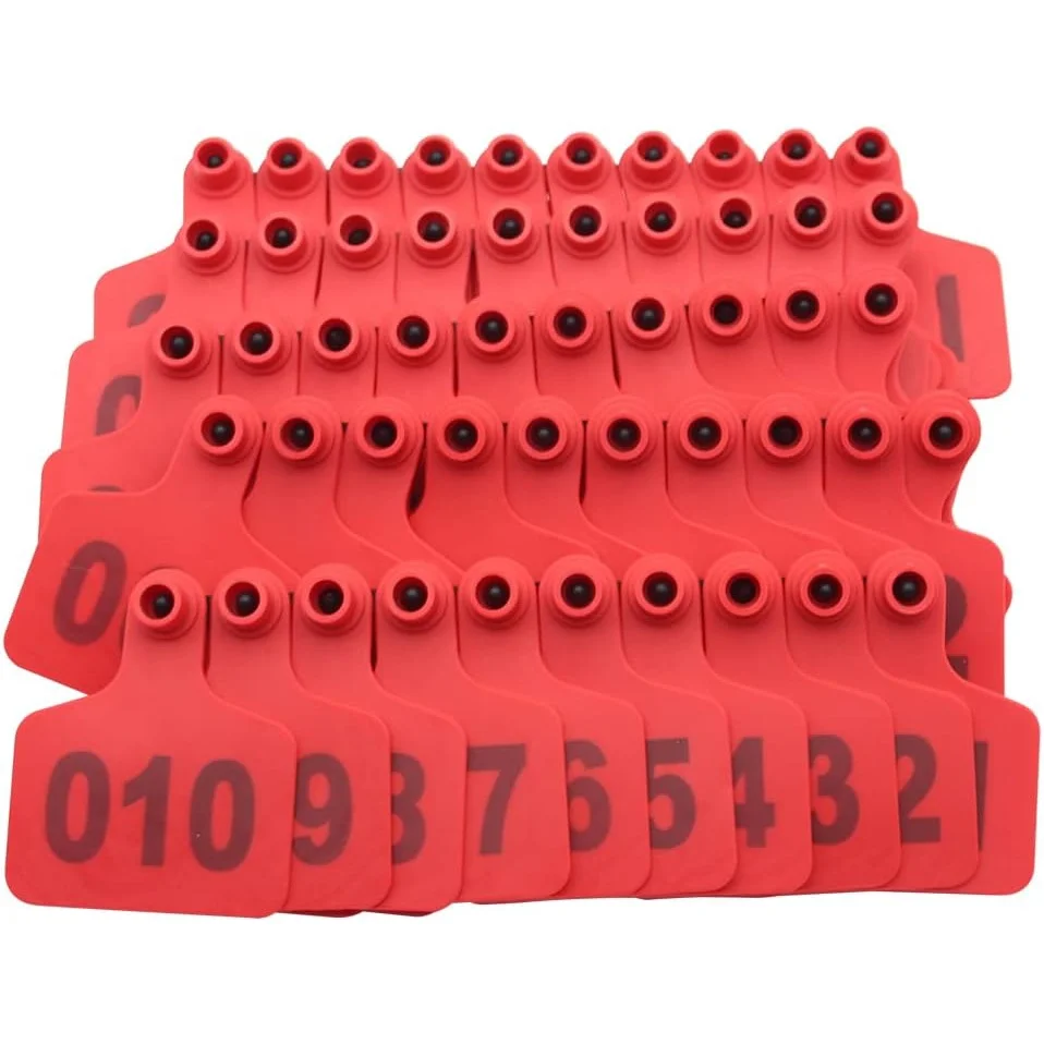 Cattle Ear Tags Large Plastic Livestock Ear Tags for Sheep Cattle Calf Hog with Number 001-400 Animal Identification Ear Tags