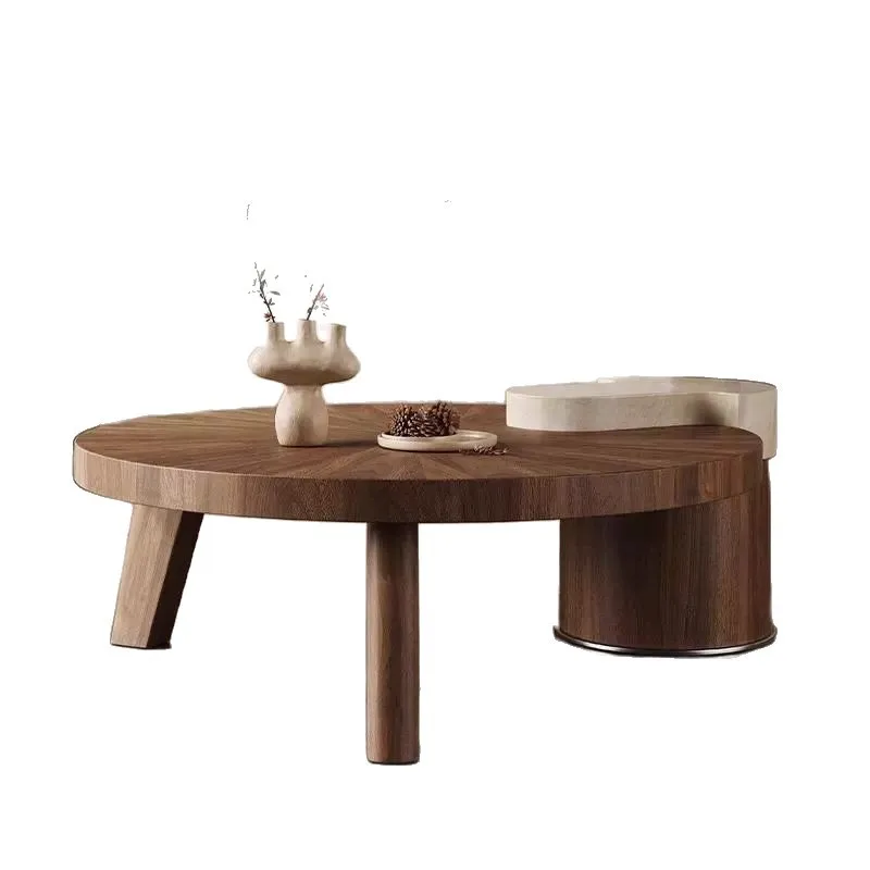 Round coffee table, fashionable light luxury, living room combination