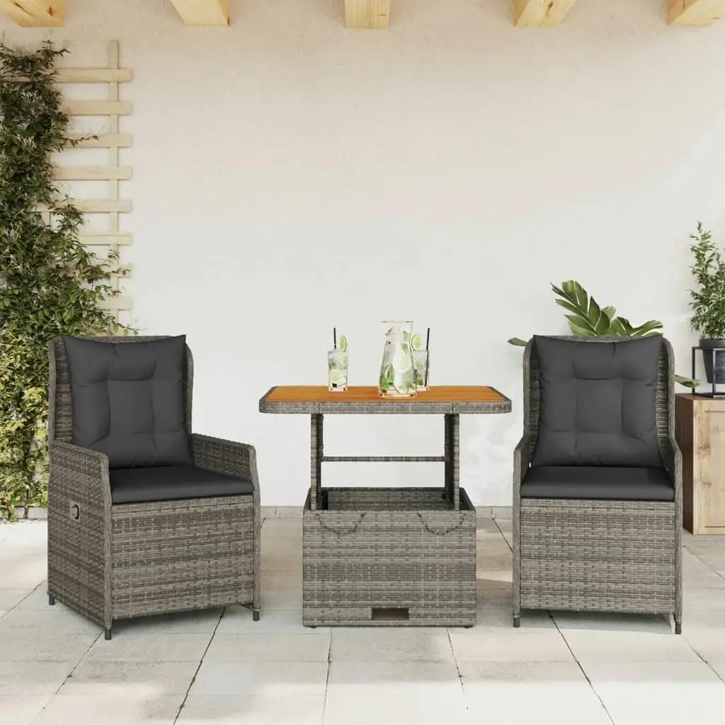 

Stylish Bistro Set in Grey Brown and Dark Grey for Outdoor or Indoor Use Durable and Elegant Dining Furniture