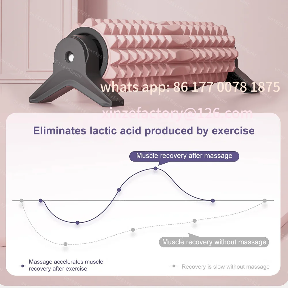 Customizable 42X12Cm Foam Roller-for Deep Tissue Massage with Stand High Load Bearing Non-Slip Surface Muscle Relaxation