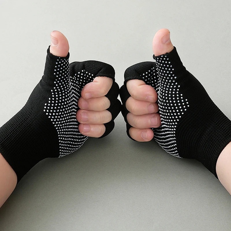 Gants de cyclisme et de conduite en nylon, mitaines de vélo respirantes, anti-alde, sports de plein air, exercice de yoga, gants fins demi-doigts